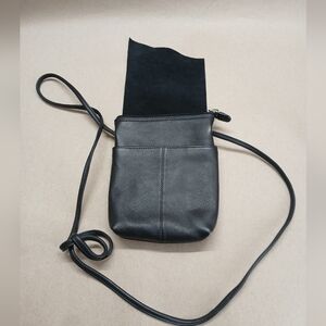 Rfid Travel Elegant Black Crossbody Wallet